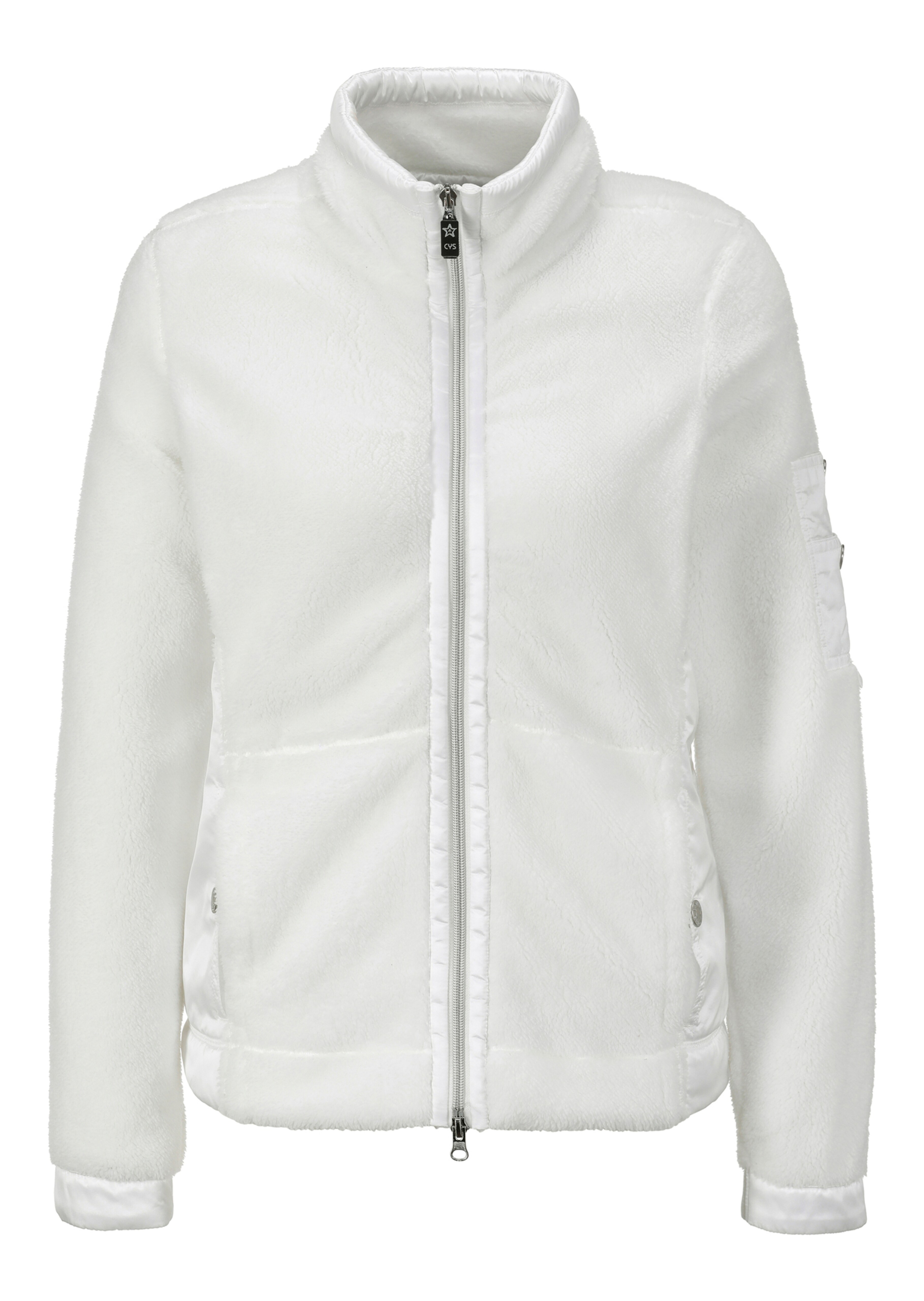 Canyon Teddyfleece-Jacke mit Satinbesätzen