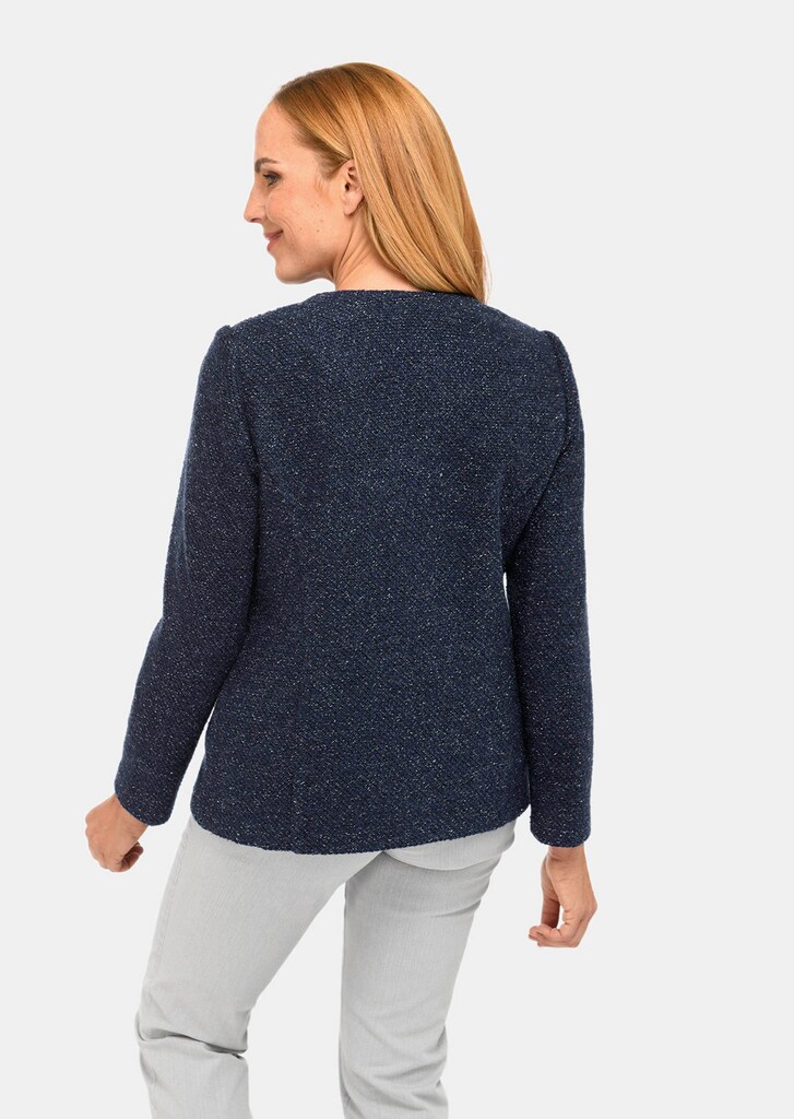 Bouclé-Jacke mit feinem Glanzgarn