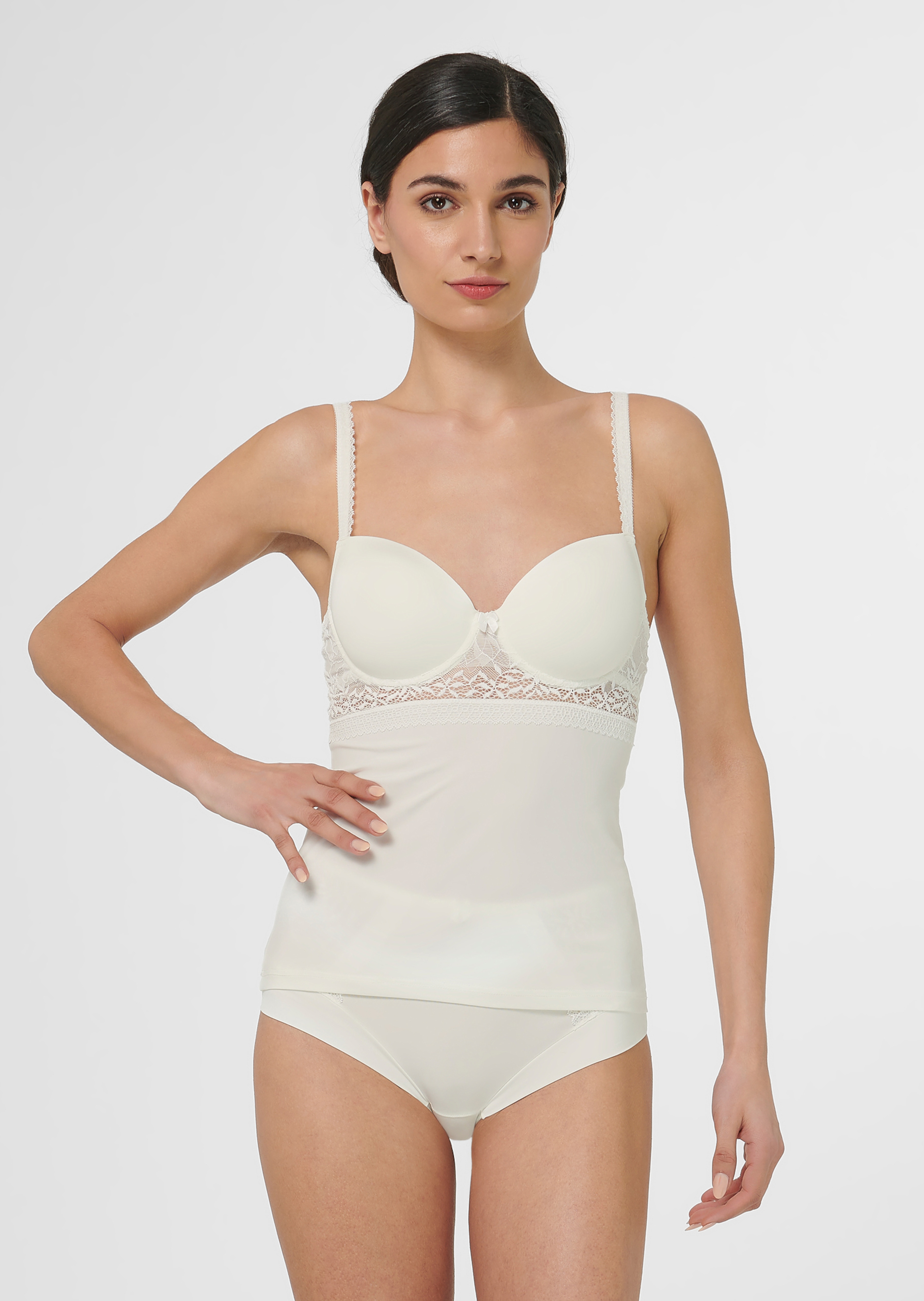 BH-Hemd mit Spitzeneinsatz