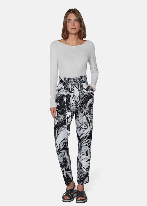 Cargo trousers with floral print 1