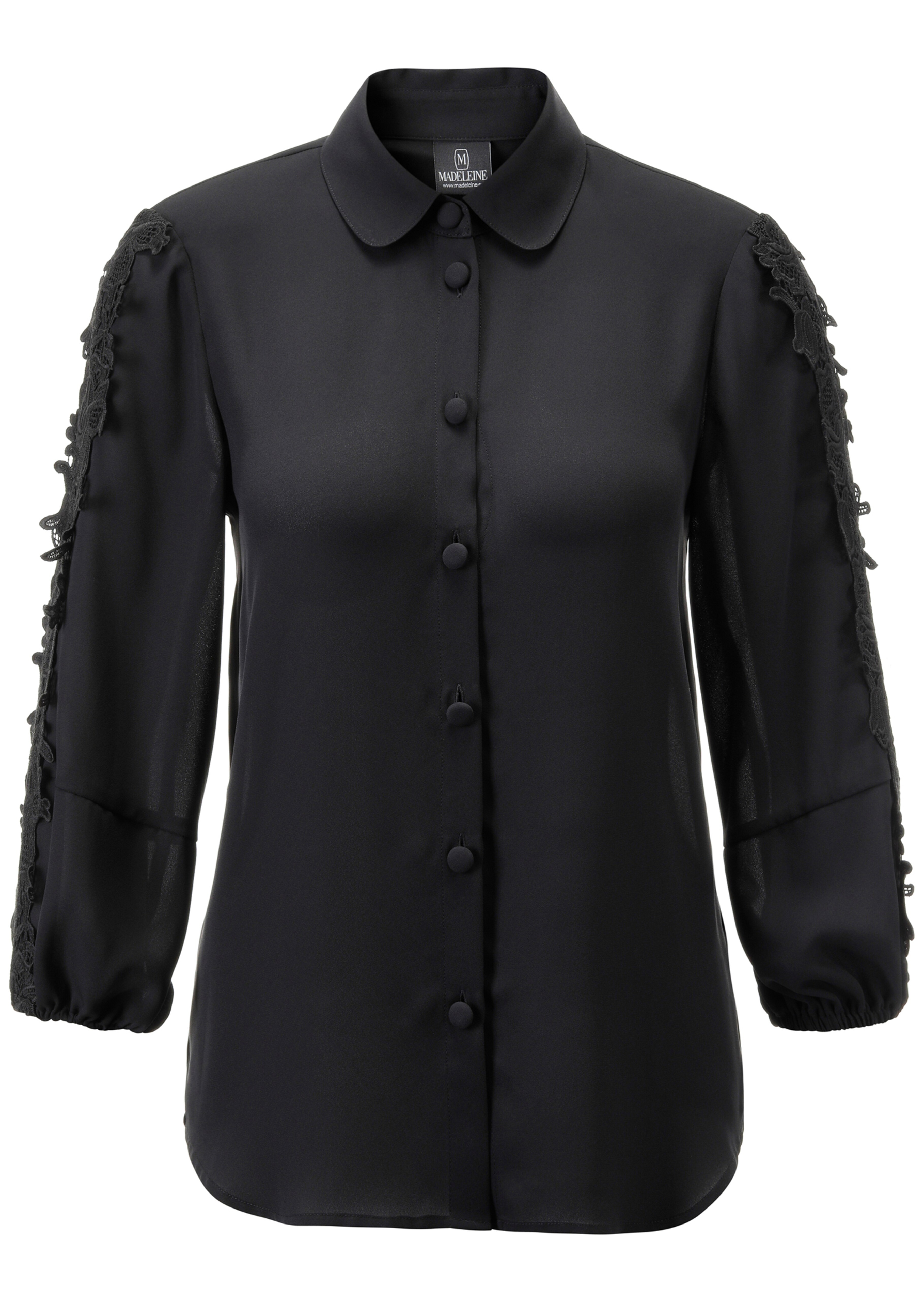 Bluse mit Spitze am Ärmel