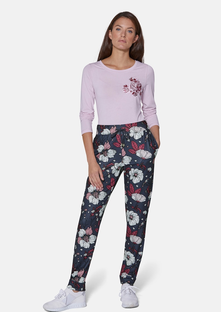 Jogg trousers with floral print 1
