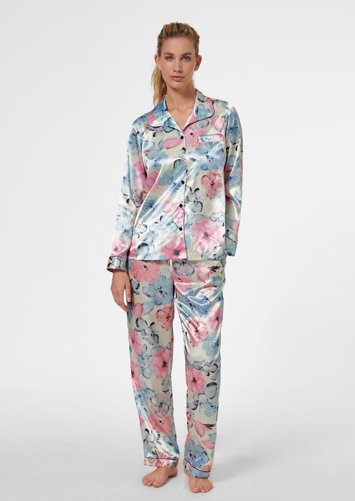 Bedruckter Pyjama aus edlem Glanzsatin 1