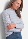 Shirt met lange mouwen, strepen en opstaande kraag thumbnail 3