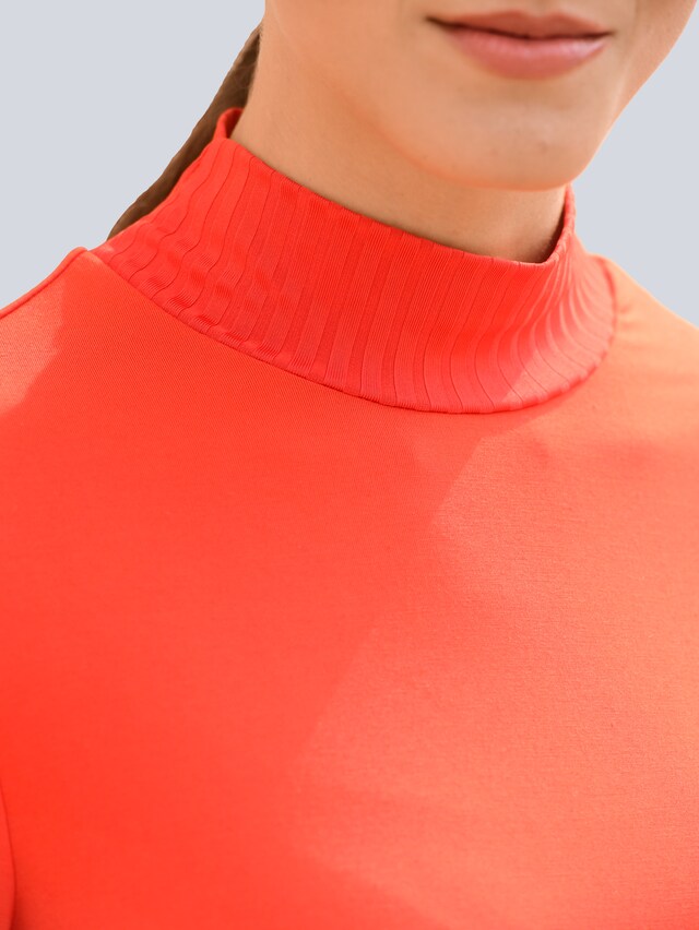 Shirt mit Rippenkragen
