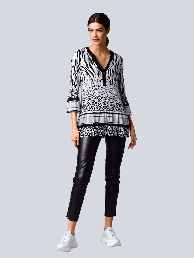 Bluse in einem neumodischen Animalmustermix 5