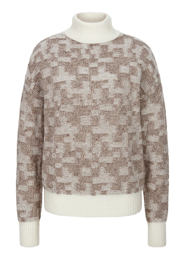 Turtleneck jumper with two-tone pattern 5