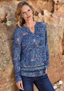 Shirt met paisleypatroon en lange mouwen thumbnail 7