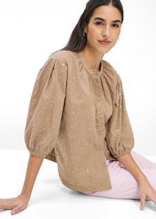 Bluse mit Blütenstickerei und Pailletten thumbnail 6