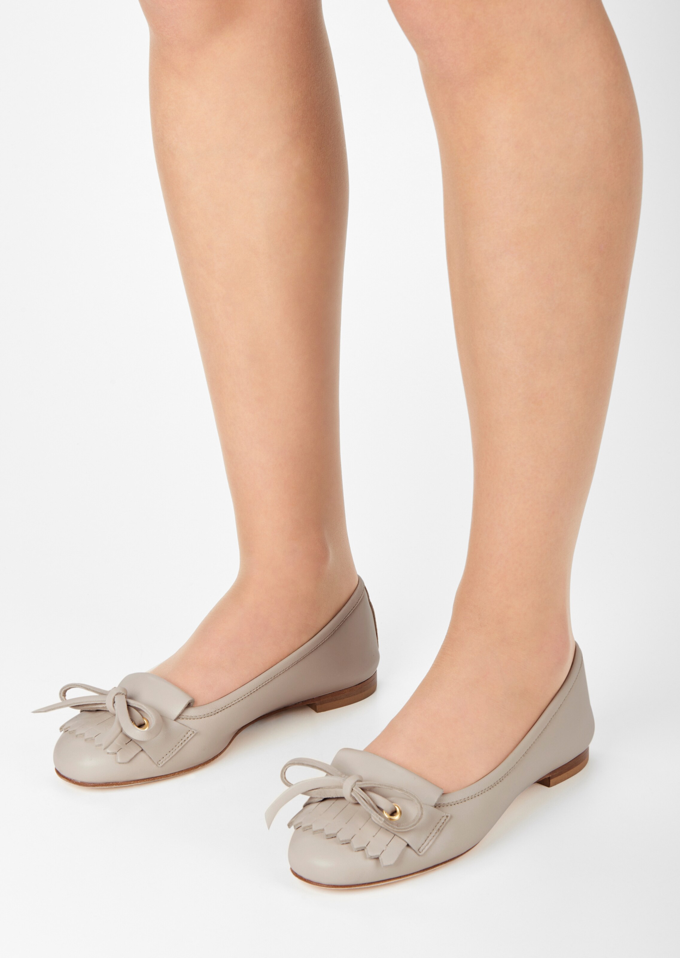 ballerina damen weiß leder