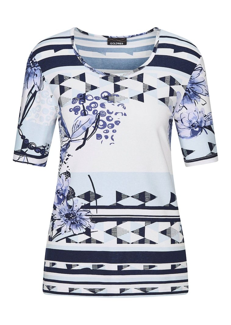 Jersey shirt met een mix van motieven