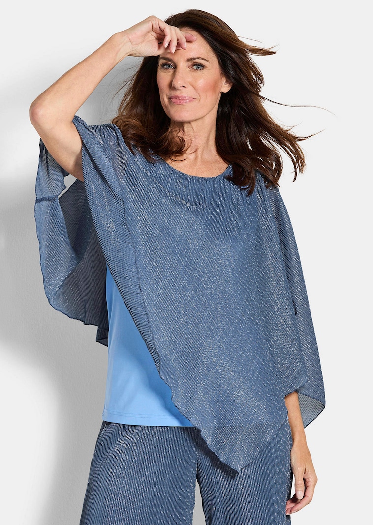 Elegantes Shirt mit Plissee-Überwurf