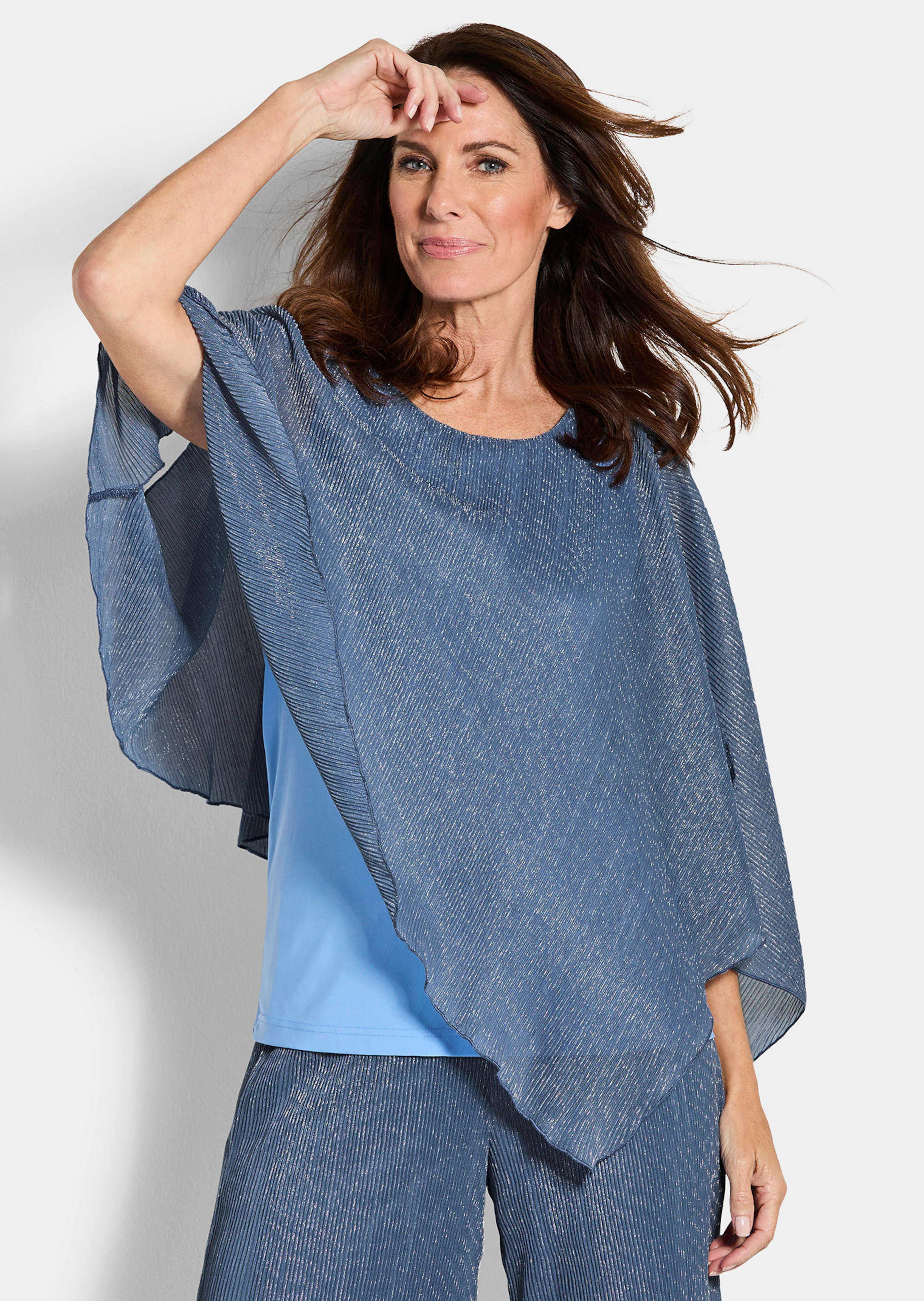 Elegantes Shirt mit Plissee-Überwurf