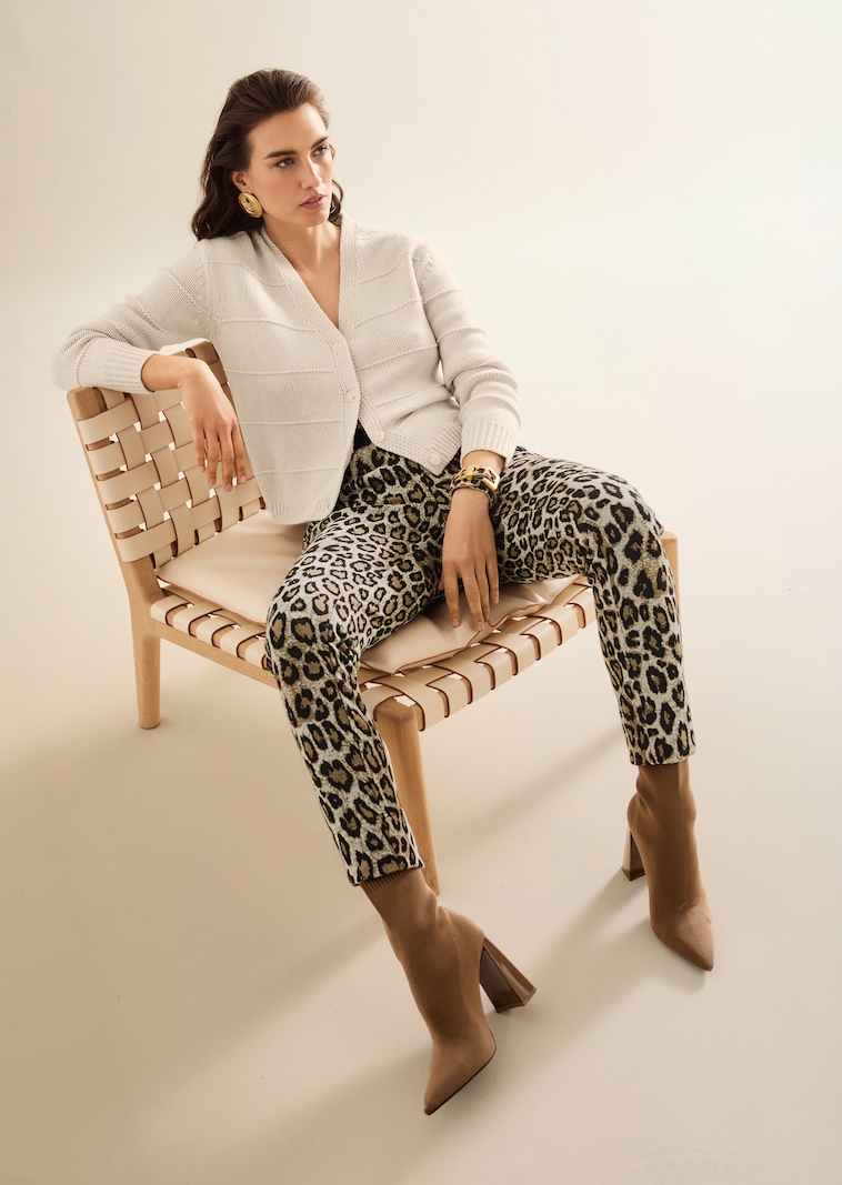 Pantalon léopard avec poches zippées