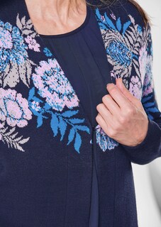 Cardigan avec motif jacquard floral thumbnail 5