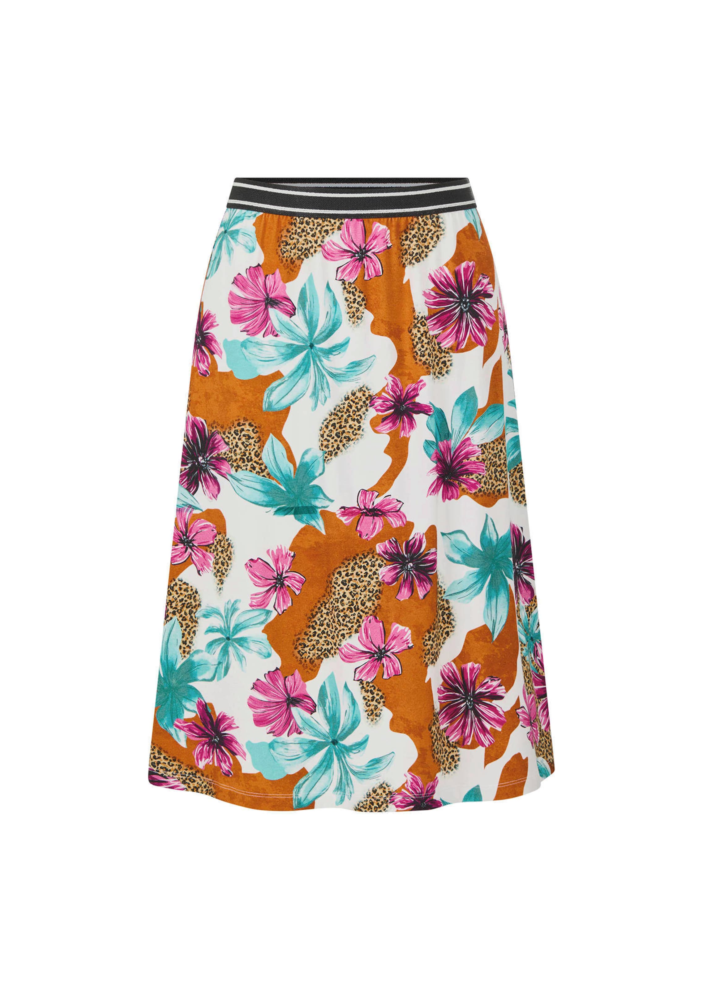 Jerseyjupe mit Animal Print und Blumen