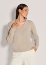 Strickpullover mit tonigem Floral-Muster thumbnail 1