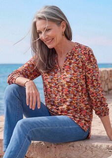 Pflegeleichte Jerseybluse mit All-Over-Print thumbnail 7