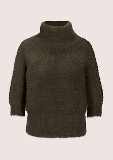 Kurzer Stehkragen-Pullover mit Ballon-Ärmeln thumbnail 6