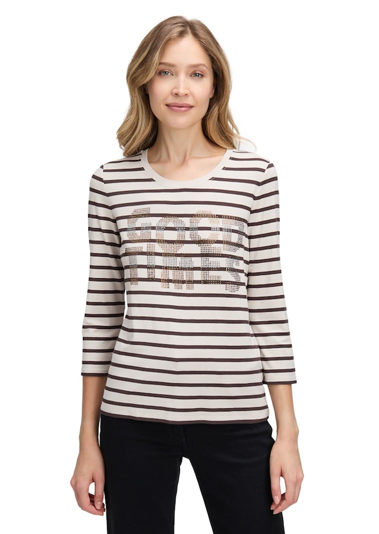 Ringelshirt mit Glitzerdruck