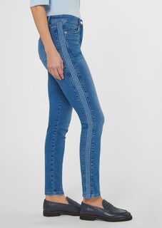 Schlanke Stretch-Jeans mit seitlicher Dekoration thumbnail 4