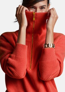 Rippstrickpullover mit Reißverschluss thumbnail 5