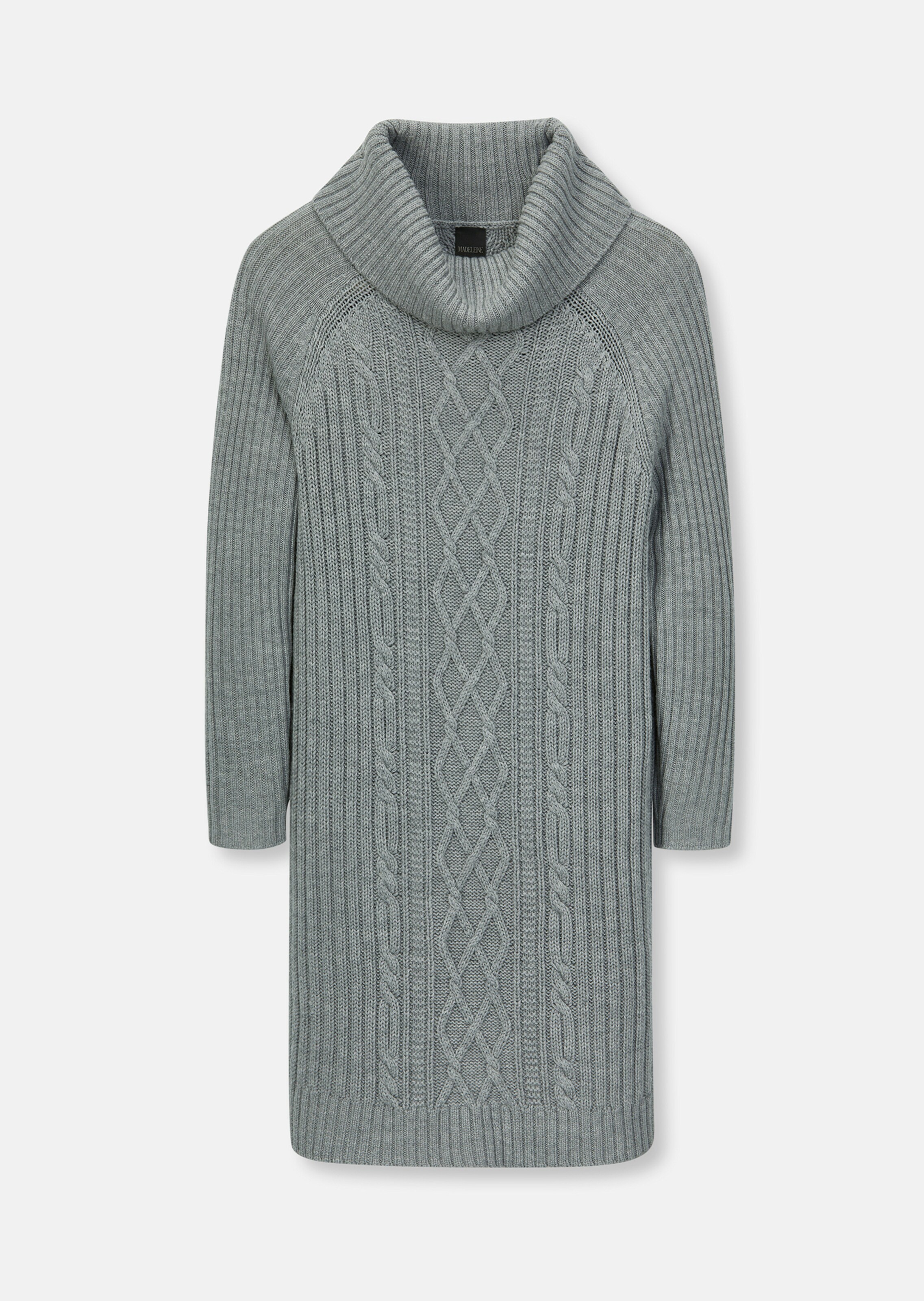 Turtleneck jumper with cable knit pattern