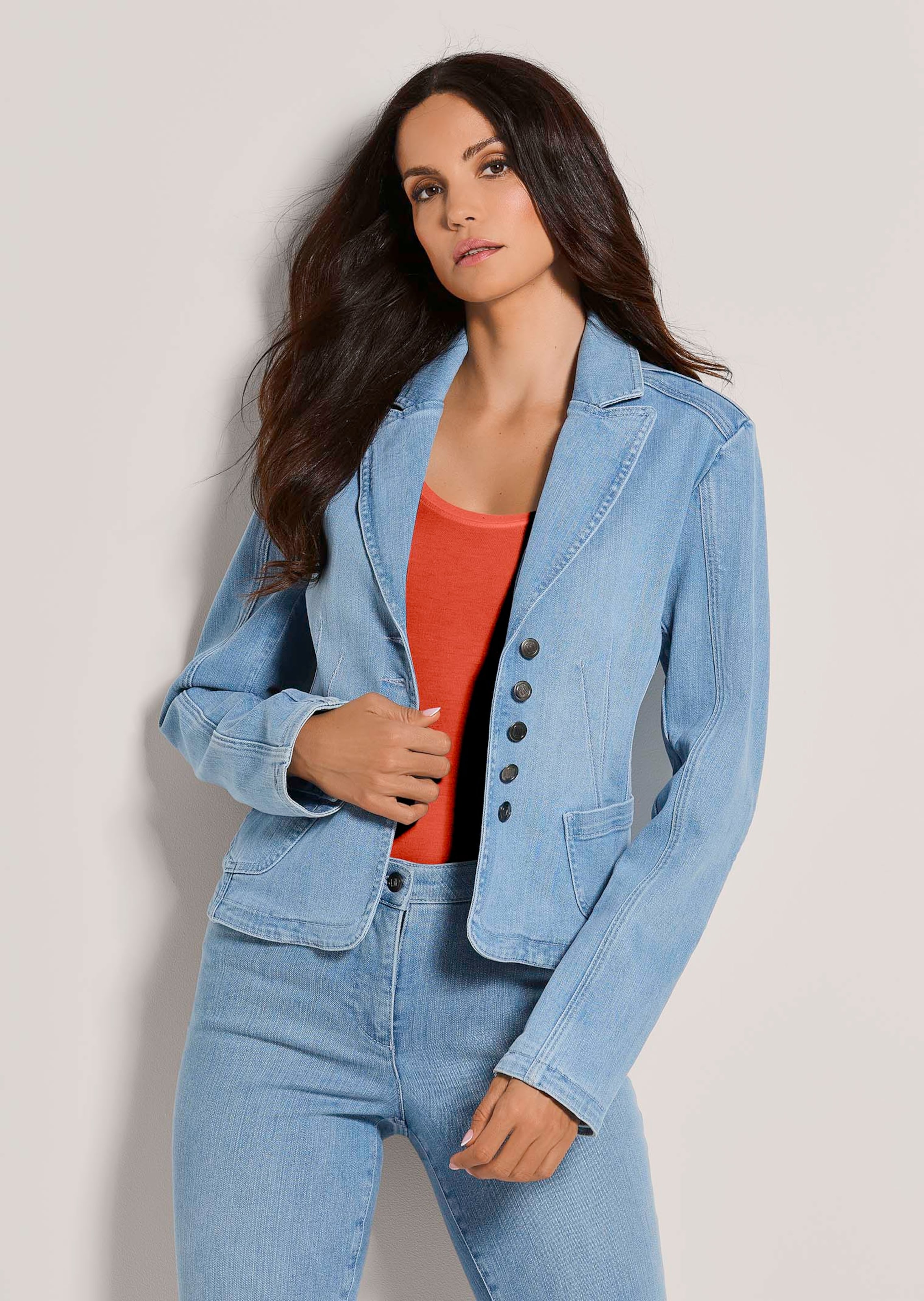 Jeans-Blazer mit Wasch-Effekten