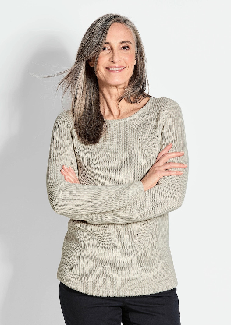 Figurschmeichelnder Pullover aus reiner Baumwolle