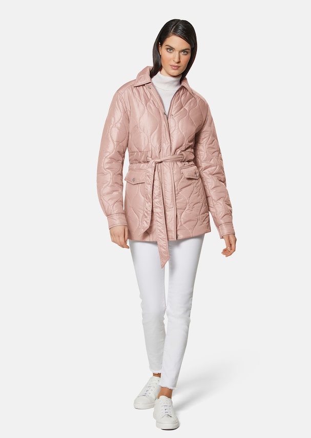 Padded quilted jacket with drawstring waist 1