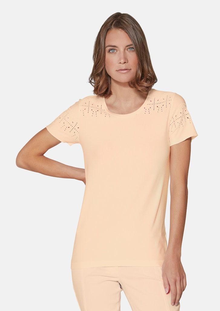 Shirt with eyelet embroidery