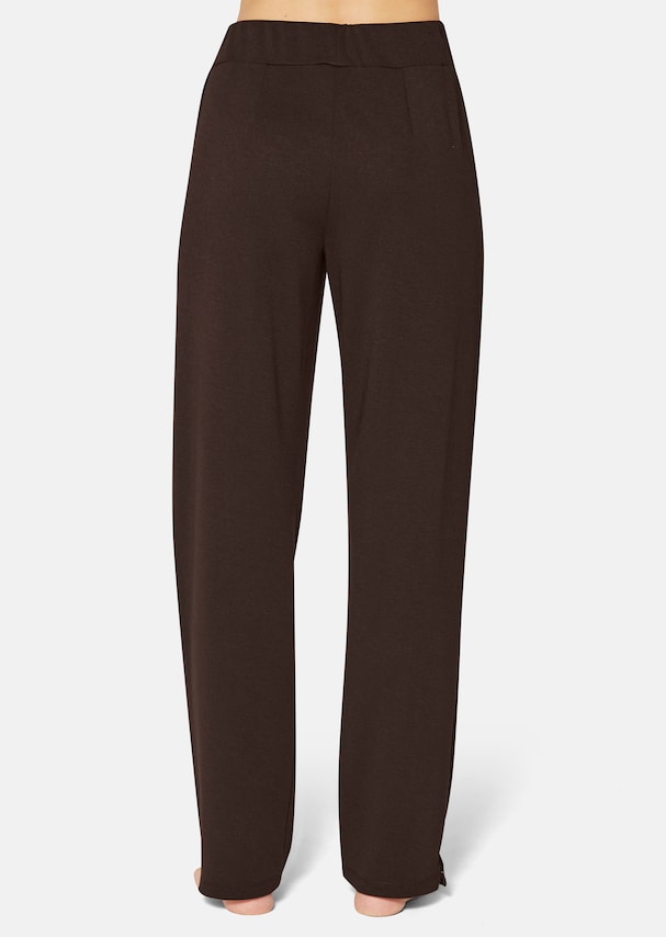 Lounge trousers with elegant satin stripes 2