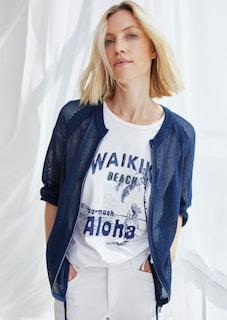 Veste en tricot transparente avec fil brillant thumbnail 1