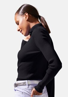 Rippstrick-Pullover mit Rollkragen thumbnail 3