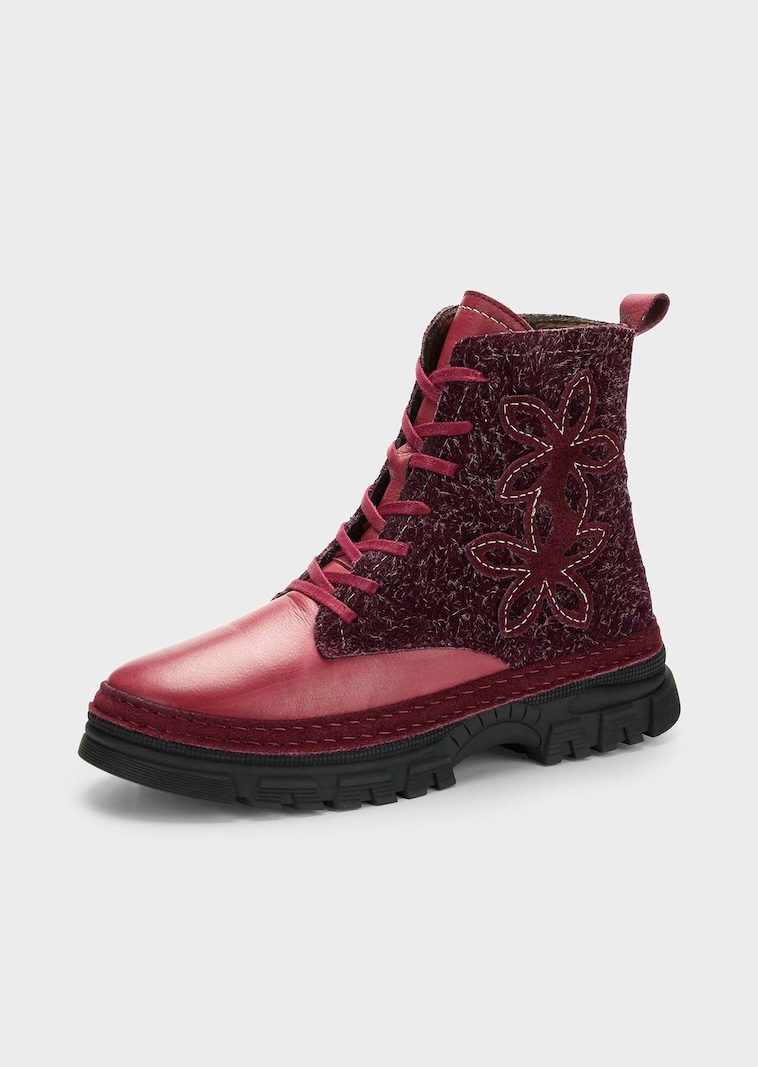 Stiefeletten mit Reißverschluss und Blumenmuster