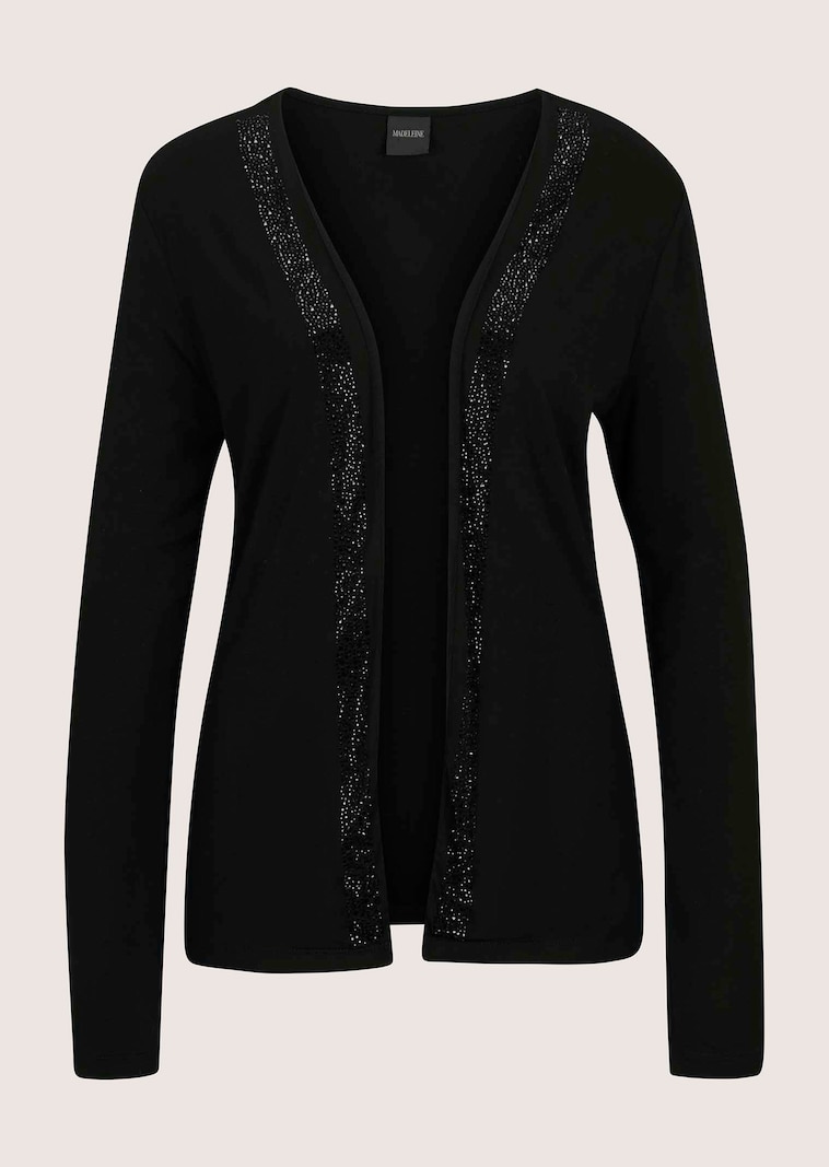 Verschlusslose Shirtjacke mit funkelnden Steinchen