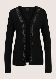 Verschlusslose Shirtjacke mit funkelnden Steinchen thumbnail 6