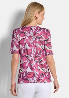 Jersey-Shirt mit Blätterprint thumbnail 3
