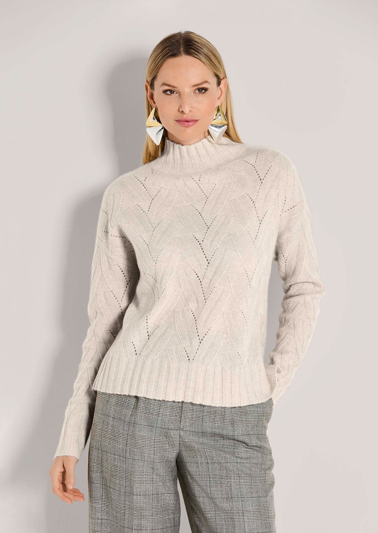 Kaschmir-Pullover mit Struktur