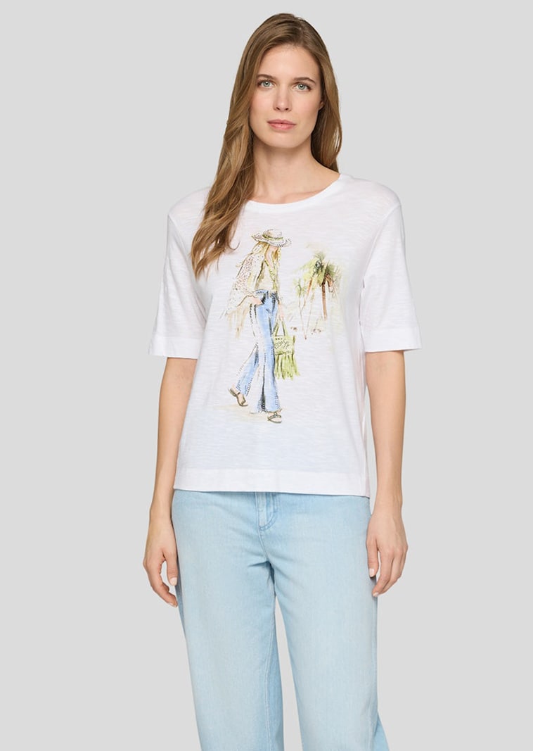 Lässiges T-Shirt mit Frontmotiv