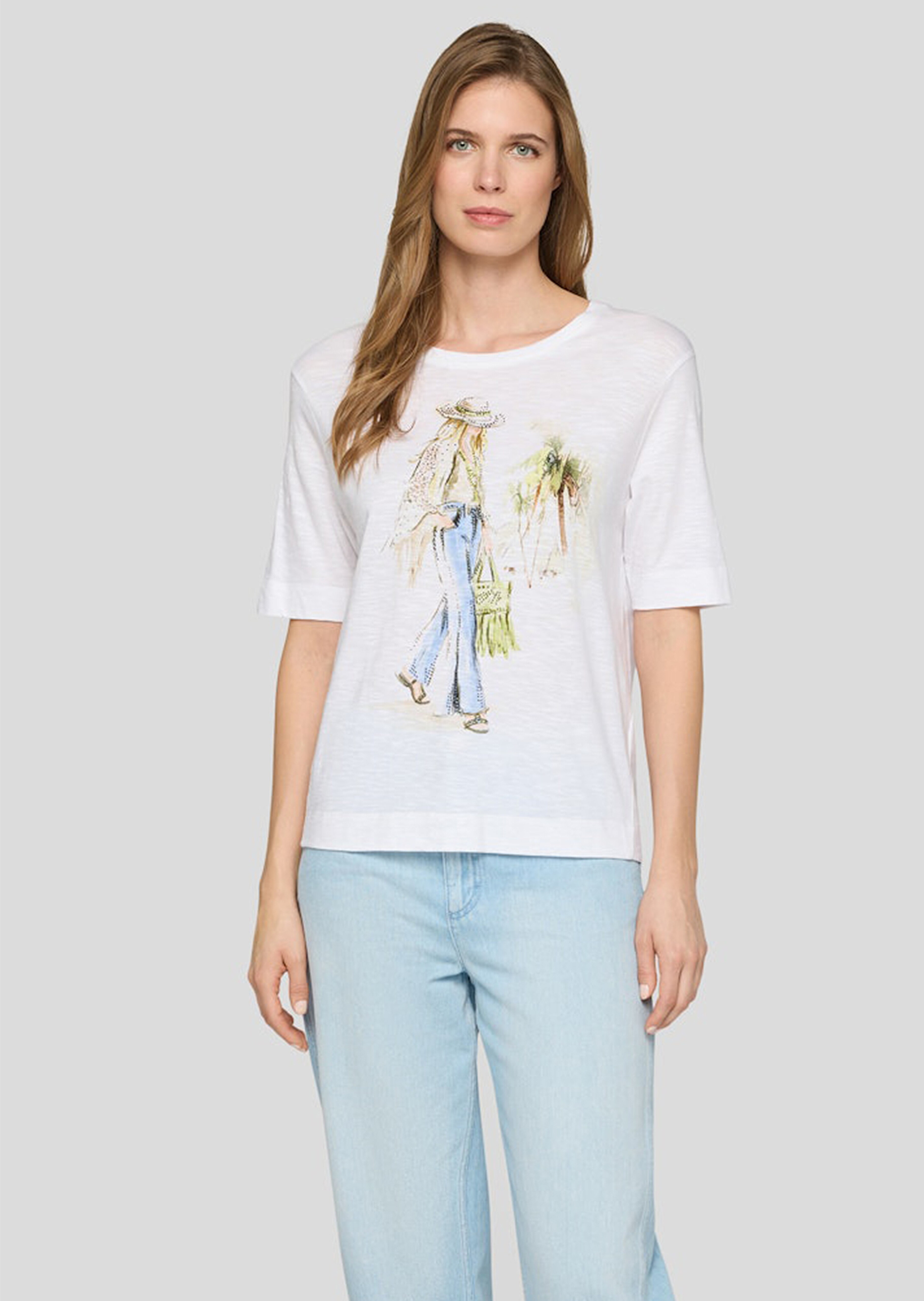 Lässiges T-Shirt mit Frontmotiv