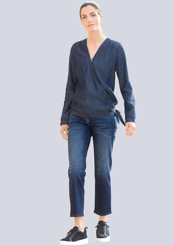 Bluse in Wickeloptik 1