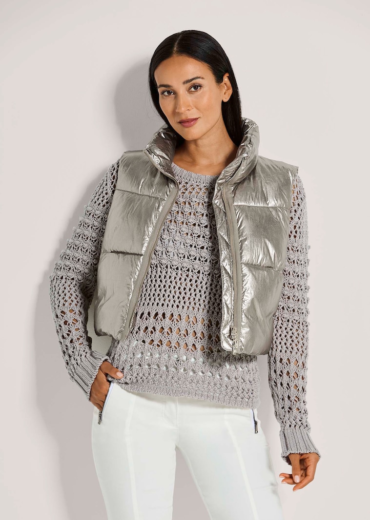 Leichte Steppweste mit Glanz-Effekt