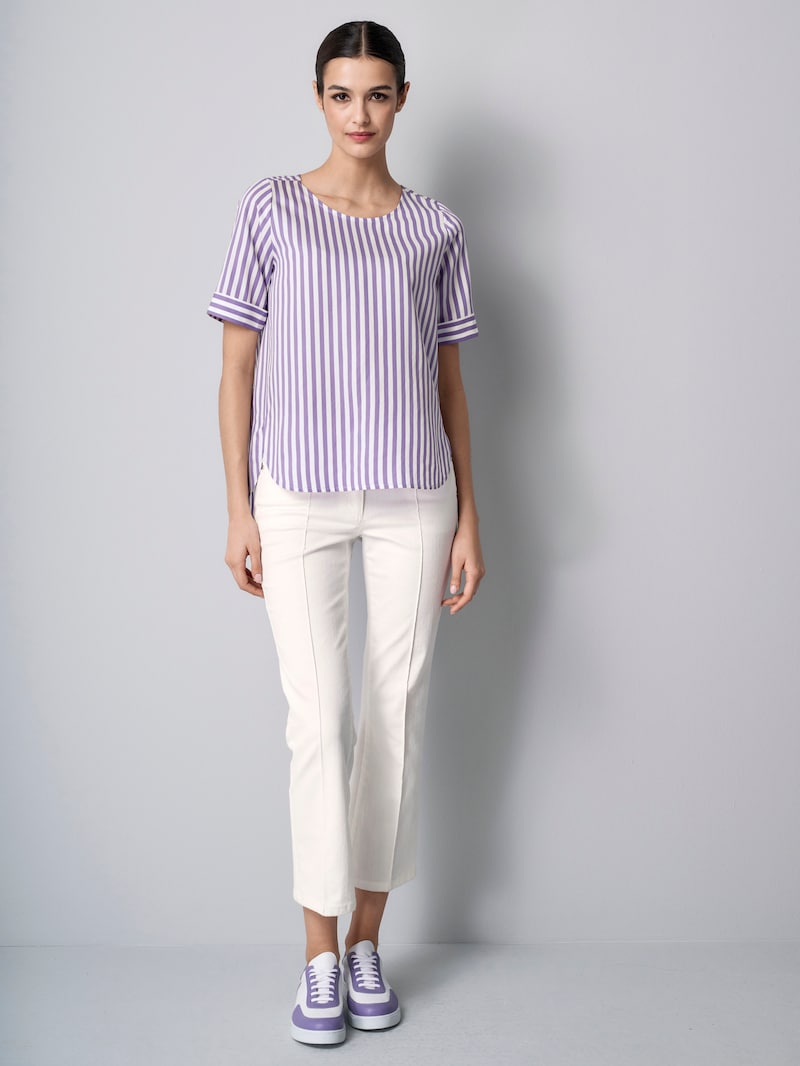 Streifenbluse mit Halbarm