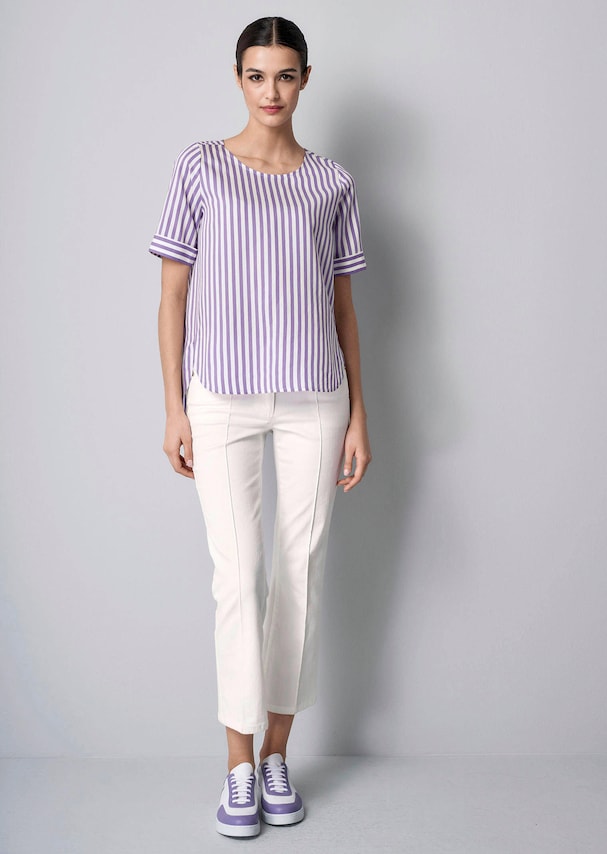 Streifenbluse mit Halbarm 1