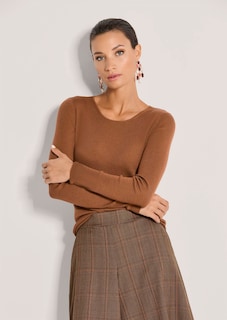 Gerippter Feinstrick-Pullover aus Schurwolle thumbnail 1