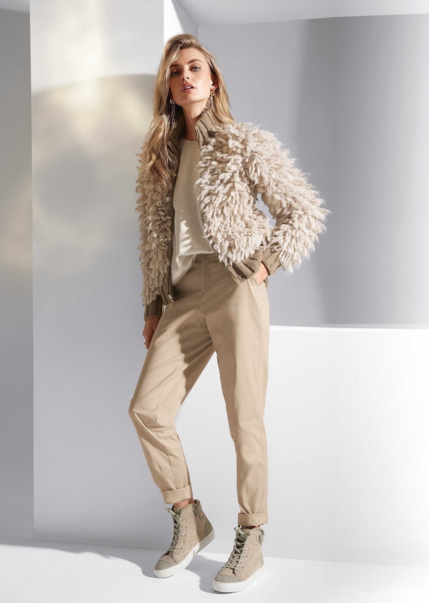 Slim-fit trousers with rhinestone accents