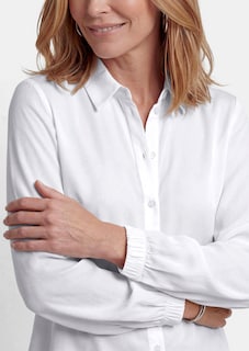 Viscose satijnen blouse met elastische manchetten thumbnail 5