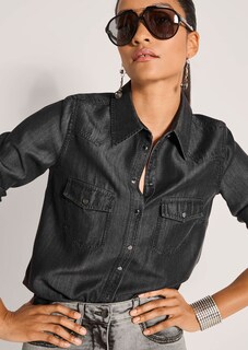 Hemdbluse im Denim-Look thumbnail 4