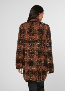 Verschlussloser Strickmantel mit Karo-Jacquard thumbnail 3
